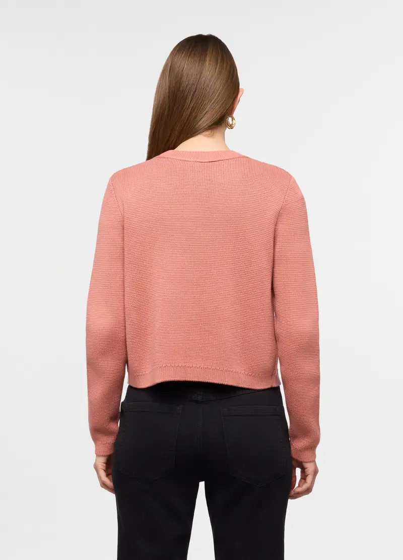 Cardigan Mono Bottone Donna, Rosa corallo miniatura 2