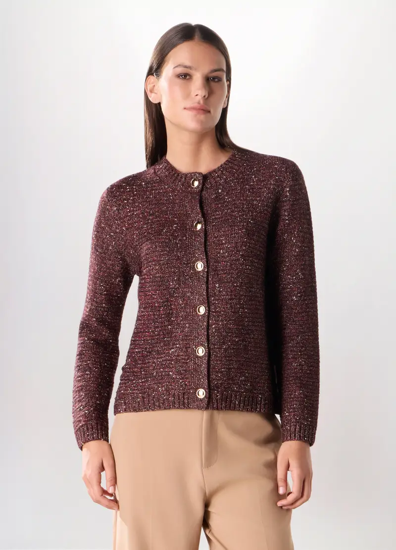 Cardigan Tricot Donna, Marrone antilope