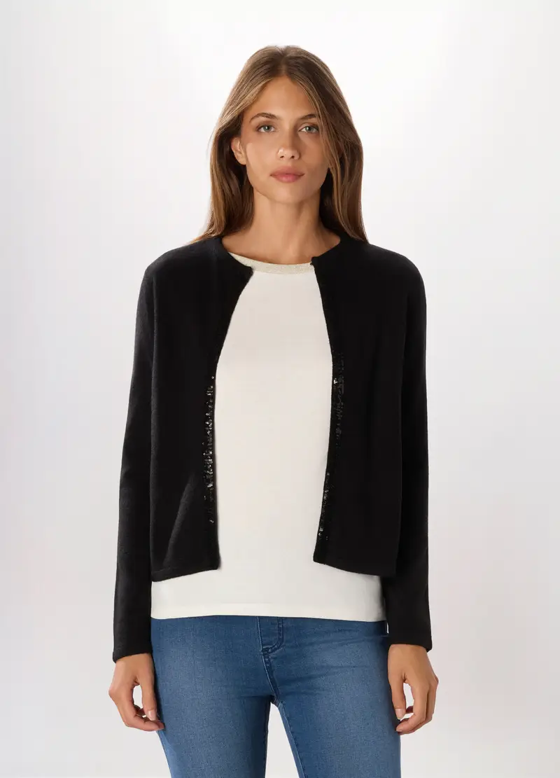 Cardigan Tricot Donna, Nero
