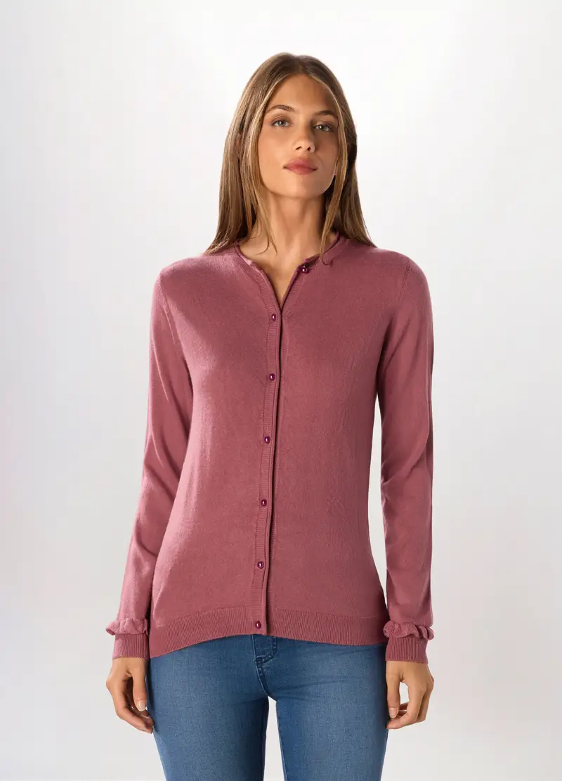 Cardigan Tricot Donna, Rosa scuro