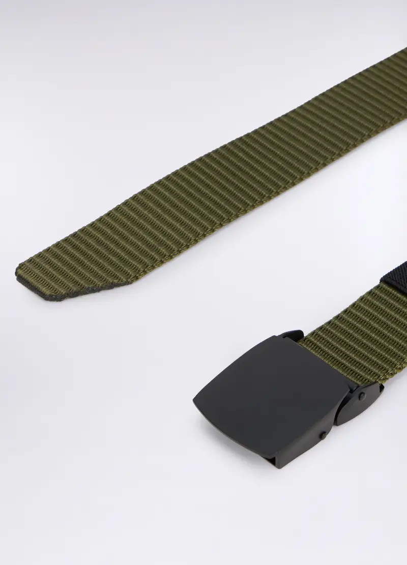 Cintura A Nastro In Poliuretano Uomo, Verde militare miniatura 2