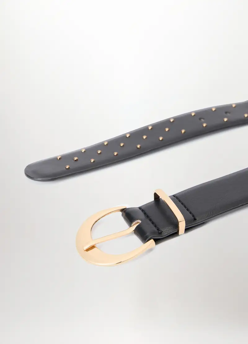 Cintura Borchiata In Ecopelle Donna, Nero miniatura 2