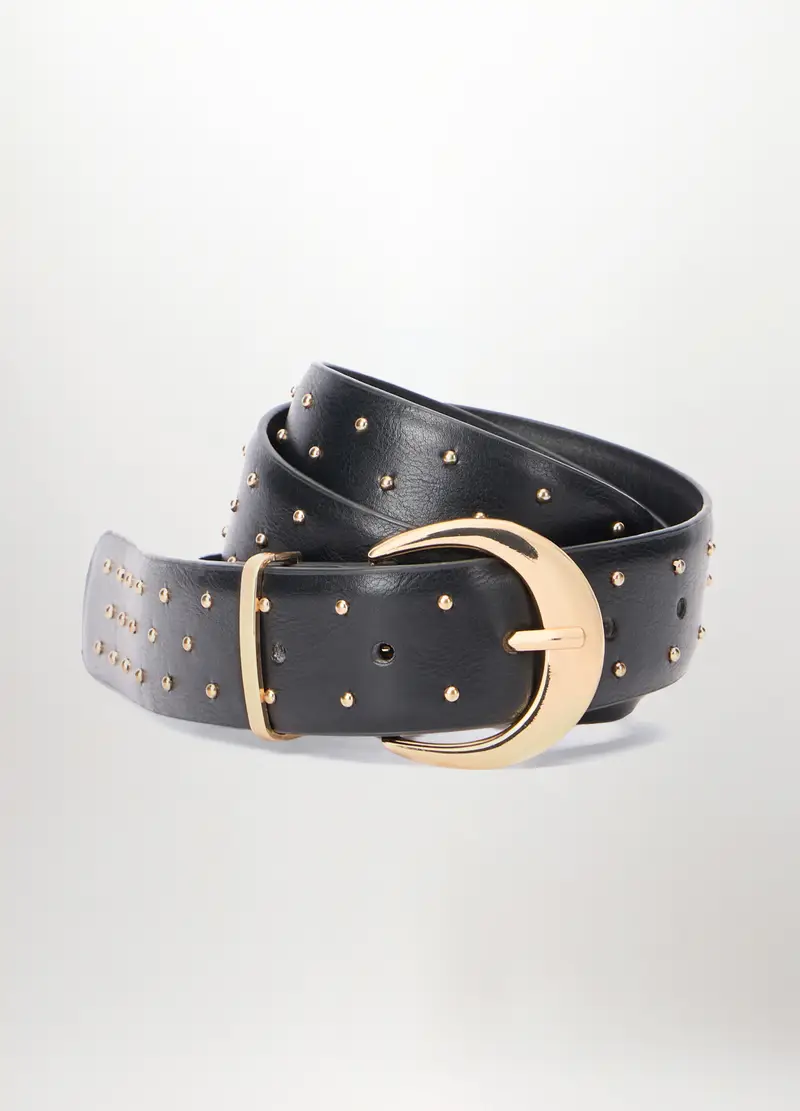 Cintura Borchiata In Ecopelle Donna, Nero