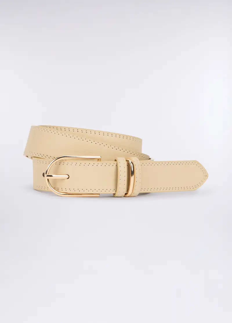 Cintura In Eco Pelle Donna, Bianco avorio