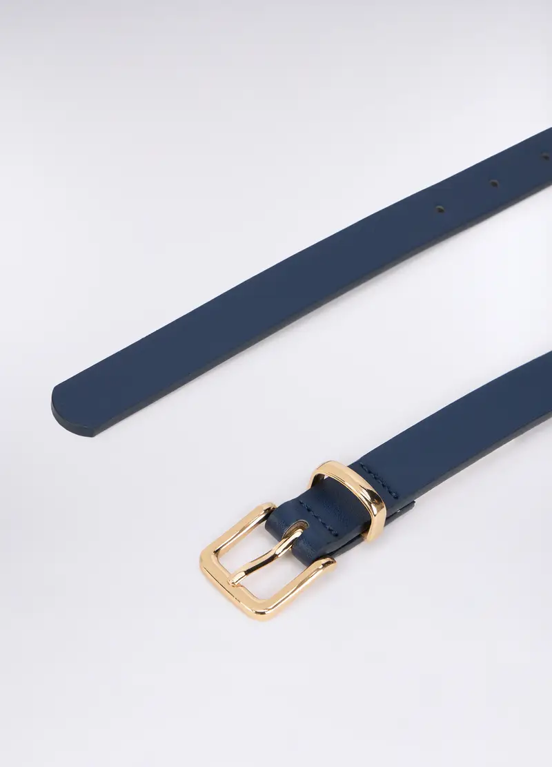 Cintura In Eco Pelle Donna, Blu miniatura 2