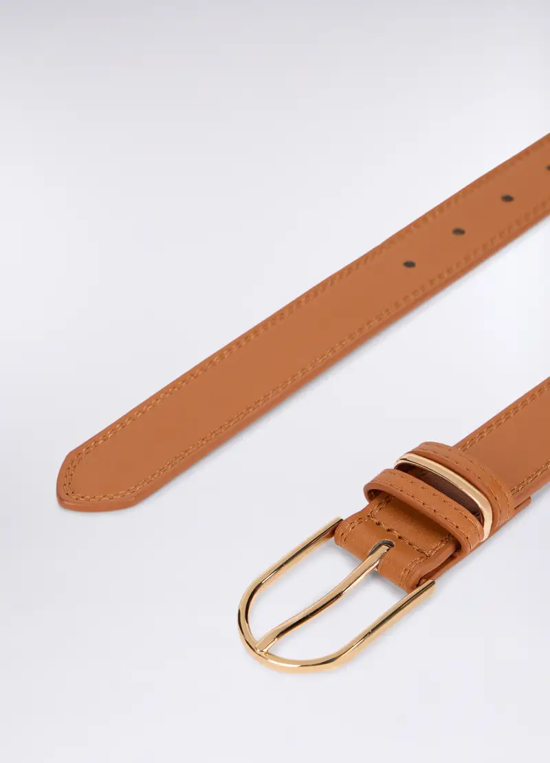 Cintura In Eco Pelle Donna, Marrone chiaro miniatura 2