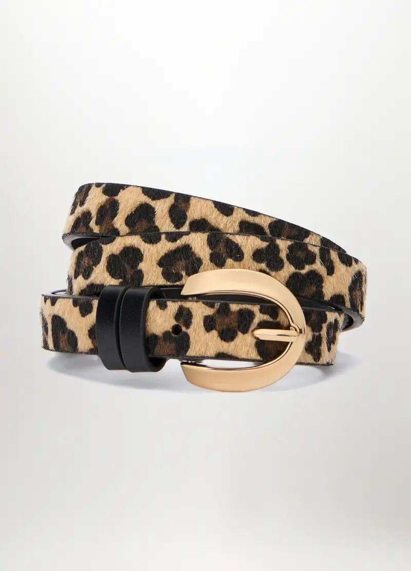 Cintura In Ecopelle Animalier Donna, Animalier