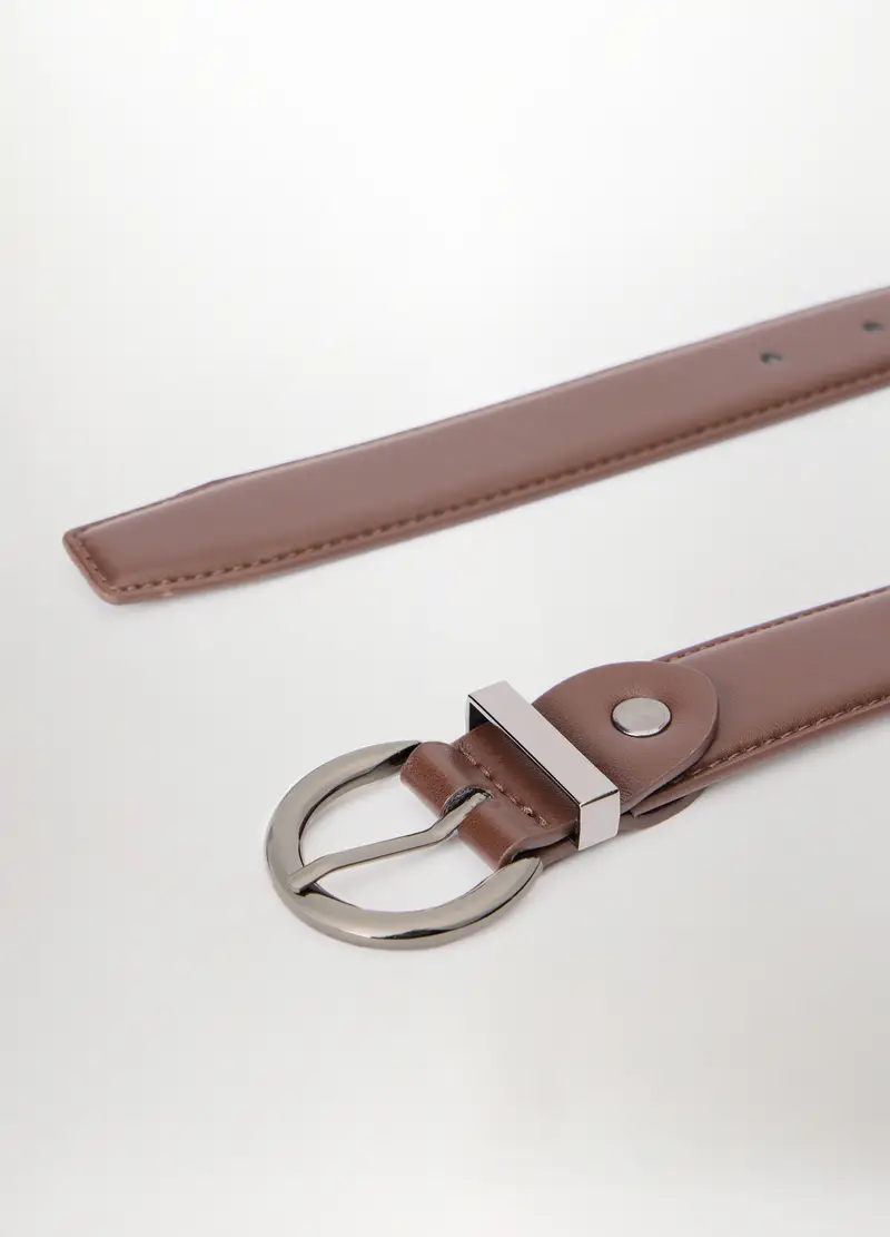 Cintura In Ecopelle Donna, Marrone scuro miniatura 2