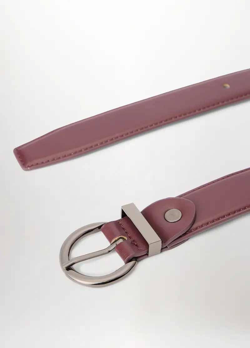 Cintura In Ecopelle Donna, Rosso bordeaux miniatura 2