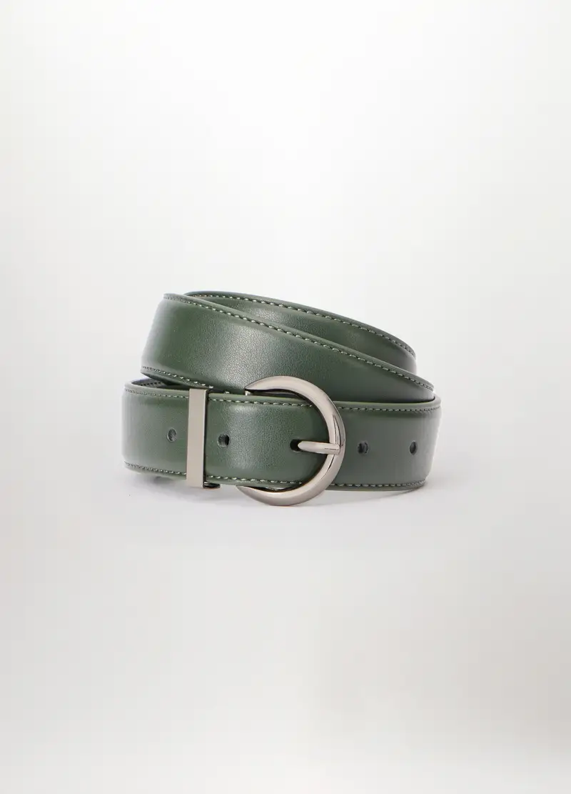 Cintura In Ecopelle Donna, Verde scuro