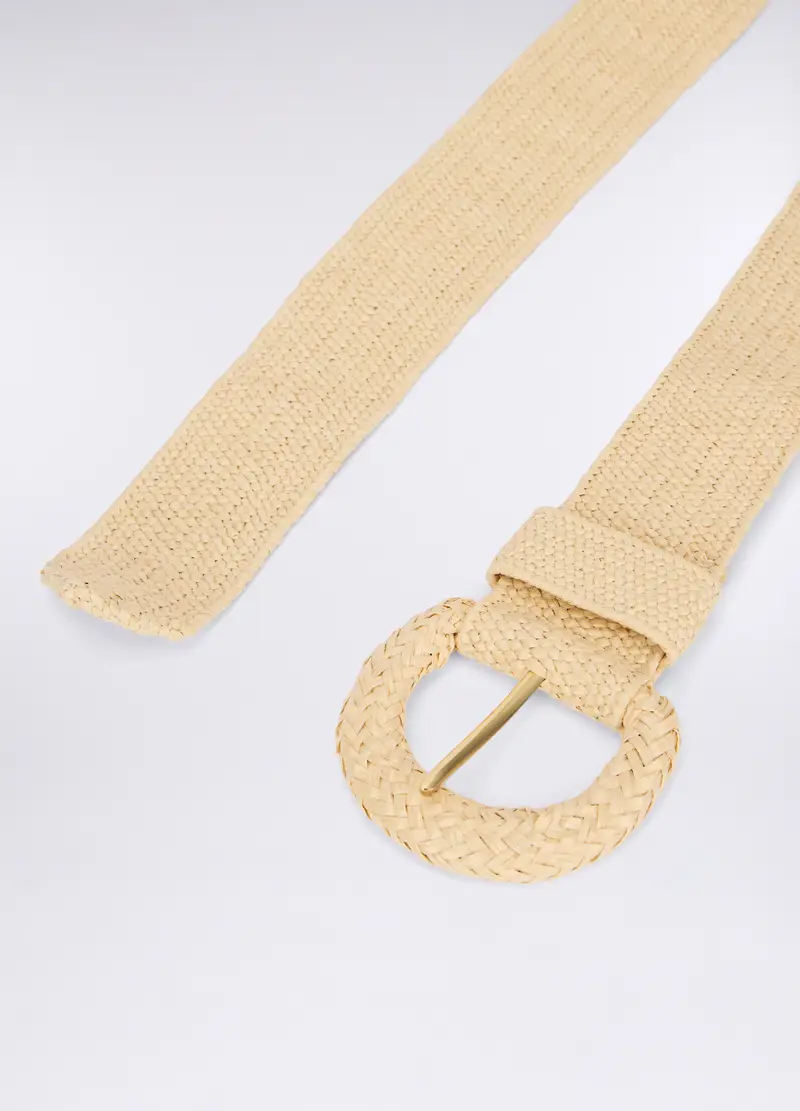 Cintura In Paglia Donna, Beige chiaro miniatura 2