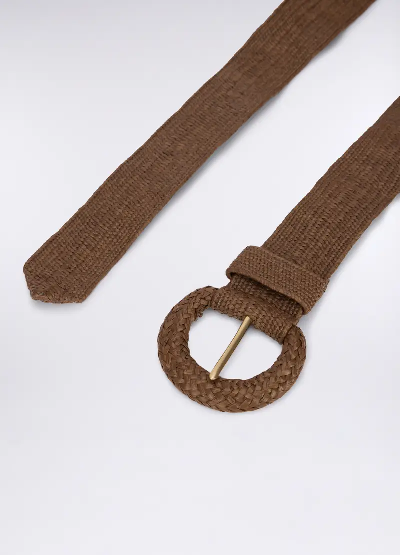 Cintura In Paglia Donna, Marrone miniatura 2