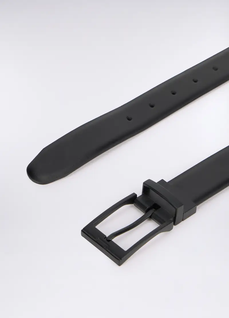 Cintura In Vera Pelle Uomo, Nero miniatura 2