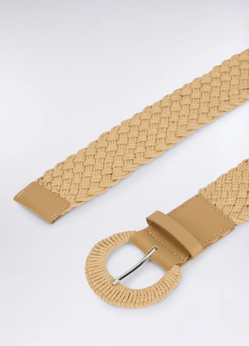Cintura Intrecciata Donna, Beige chiaro miniatura 2