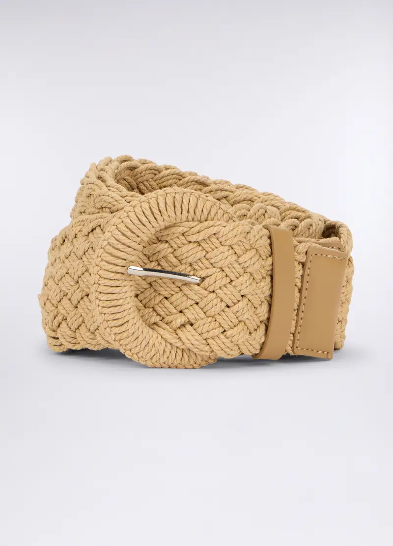 Cintura Intrecciata Donna, Beige chiaro