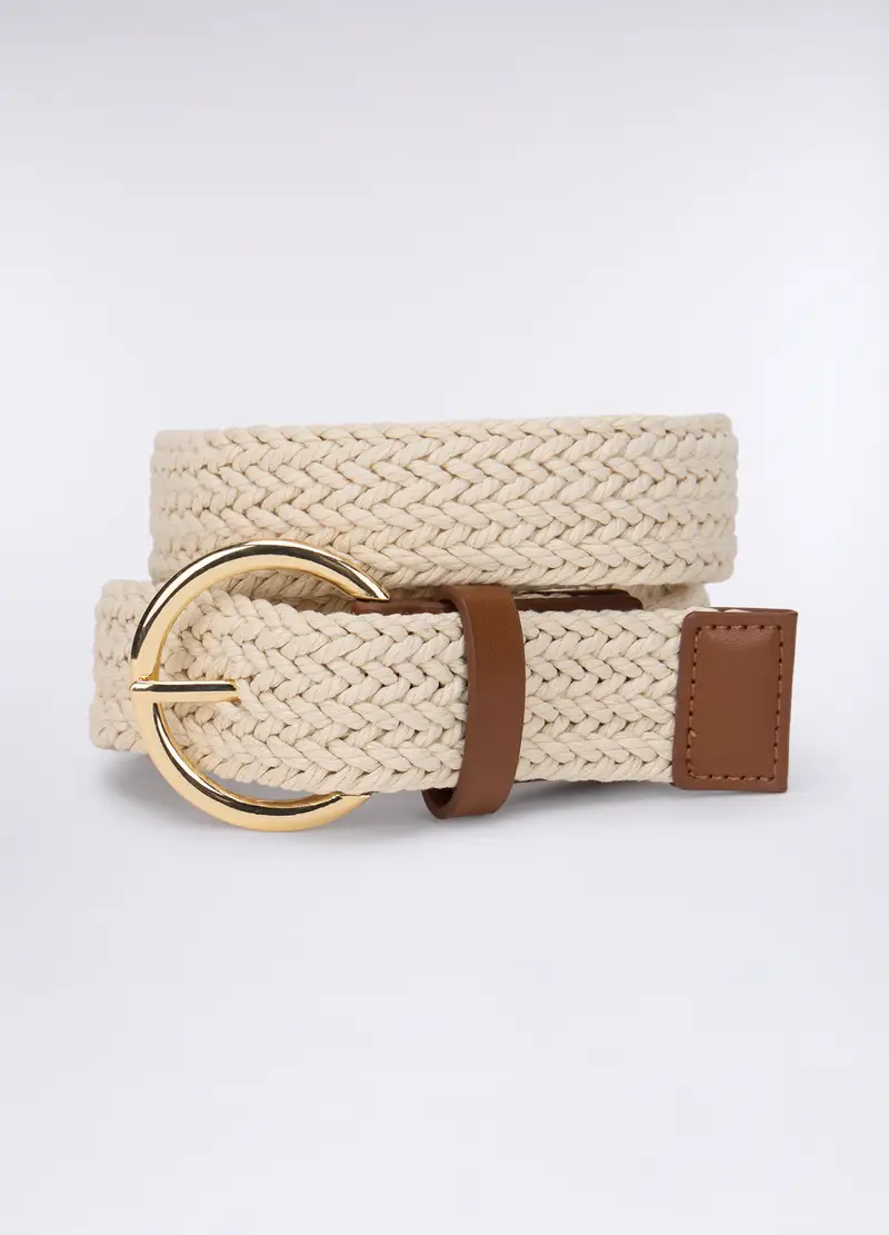 Cintura Intrecciata Donna, Bianco