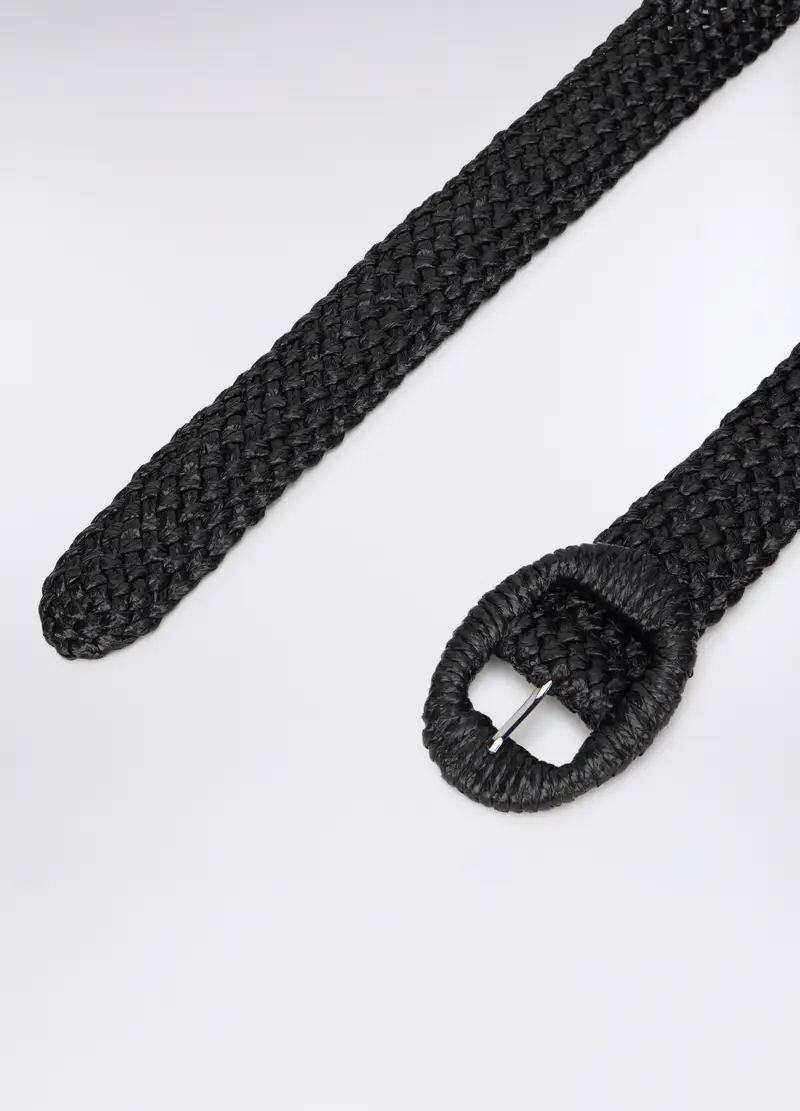 Cintura Intrecciata Donna, Nero miniatura 2