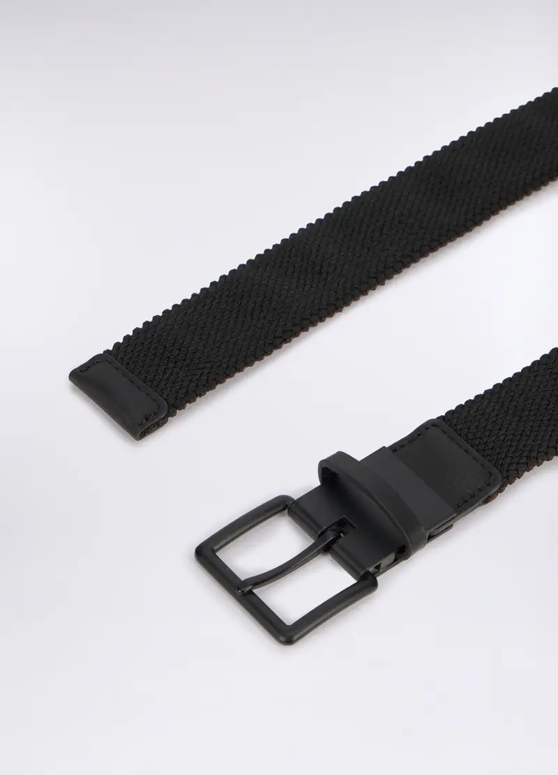 Cintura Intrecciata Reversibile Uomo, Nero/Marrone miniatura 2