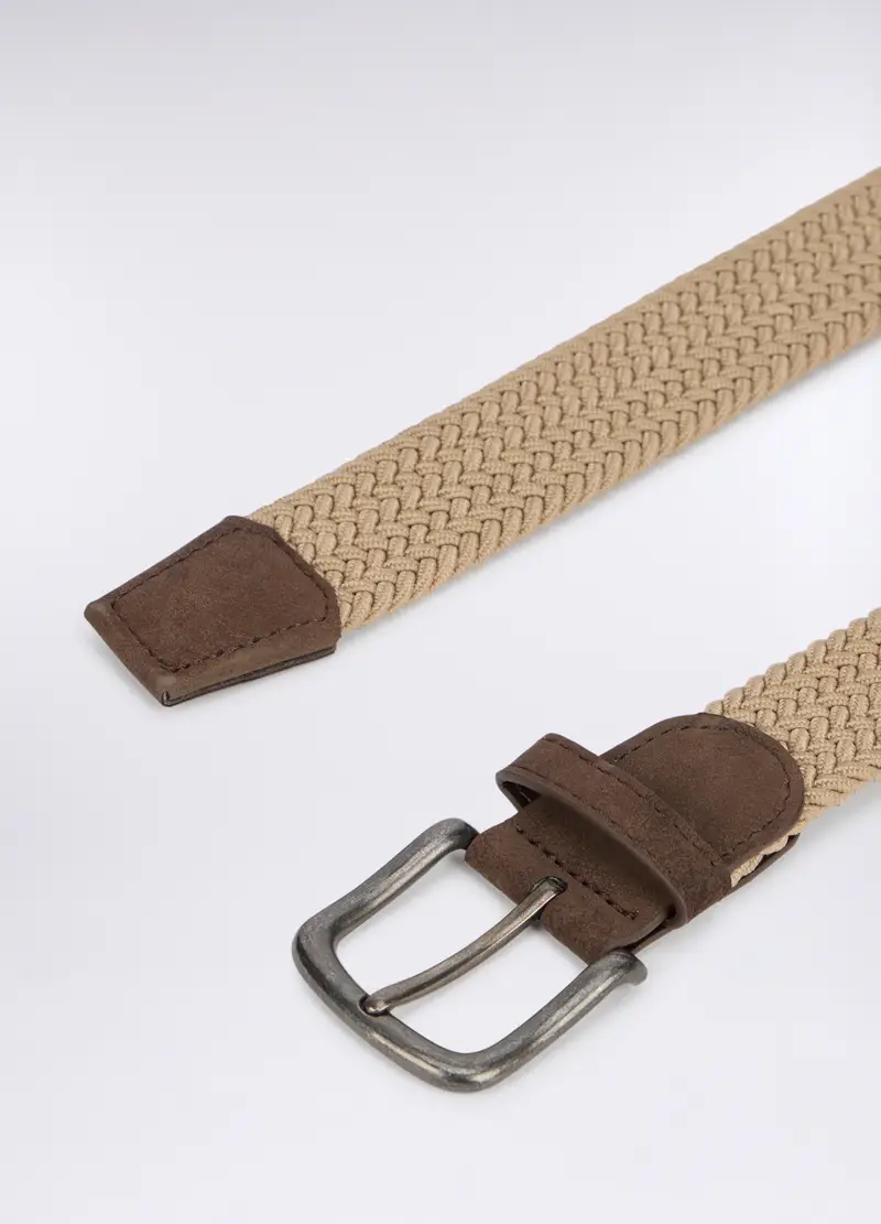 Cintura Intrecciata Uomo, Beige miniatura 2