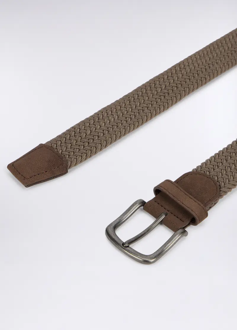 Cintura Intrecciata Uomo, Marrone khaki miniatura 2