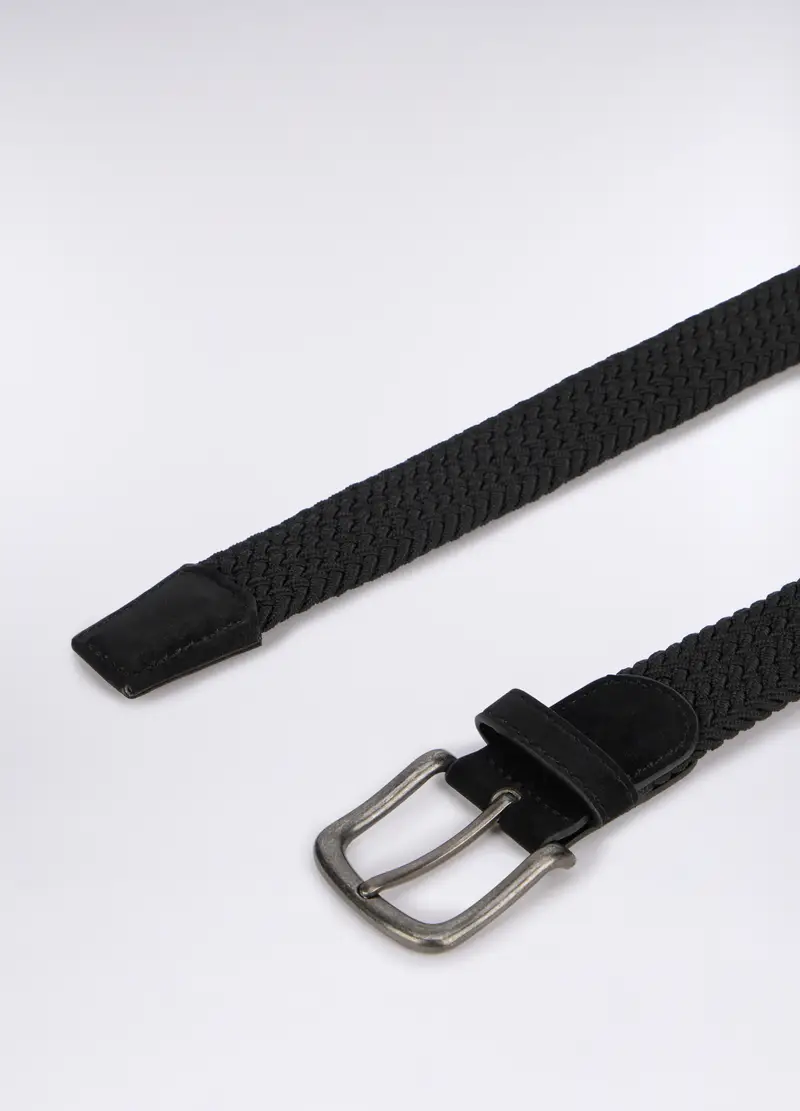 Cintura Intrecciata Uomo, Nero miniatura 2
