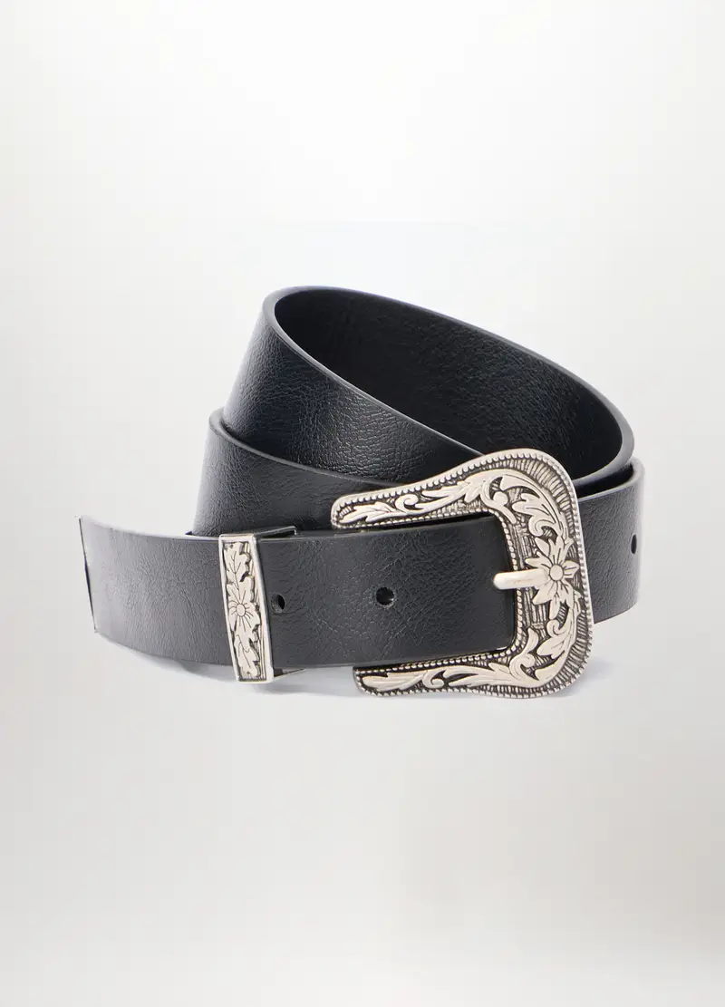 Cintura Western In Ecopelle Donna, Nero