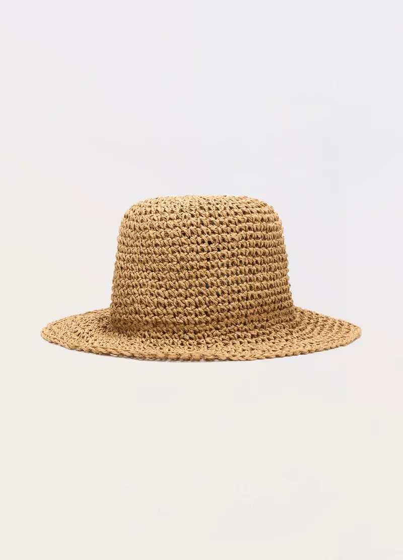 Cloche Crochet Donna, Beige scuro