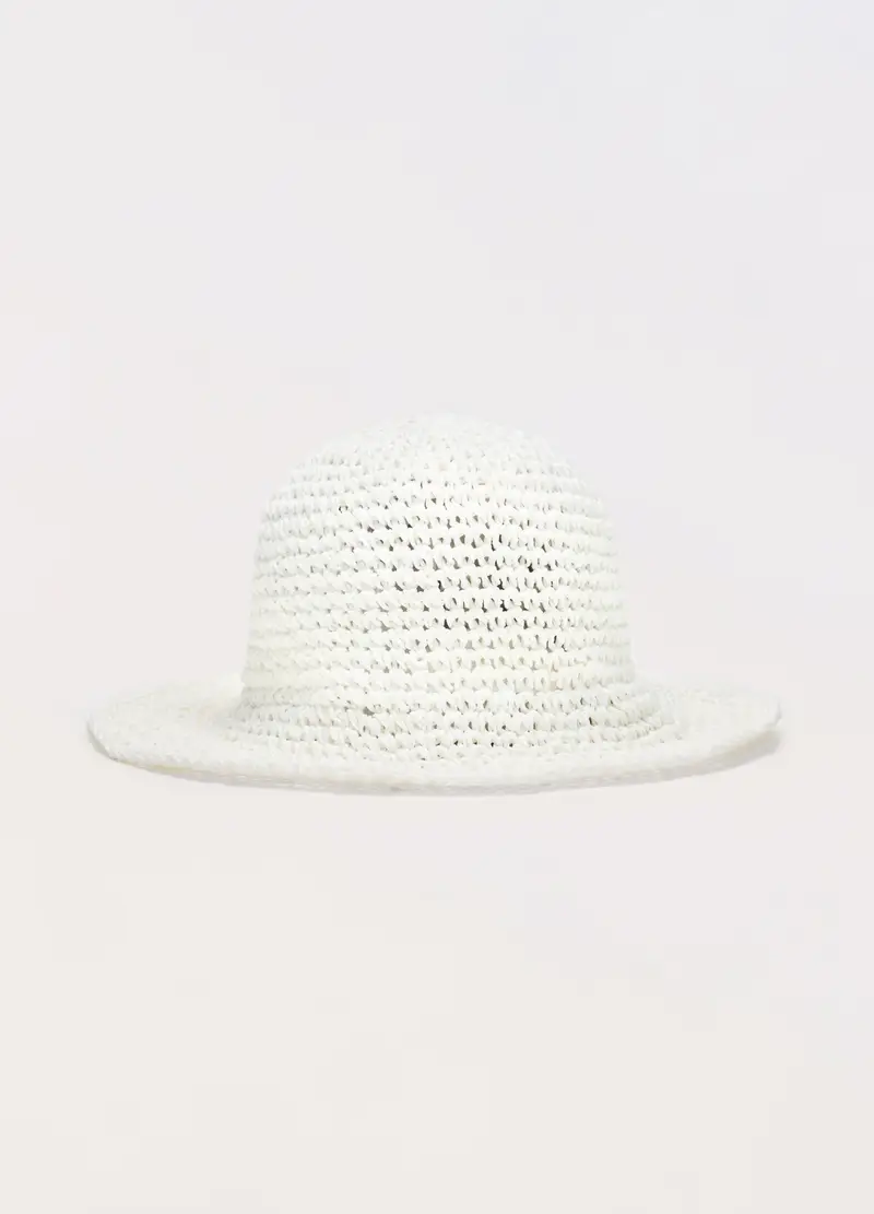 Cloche Crochet Donna, Bianco gesso