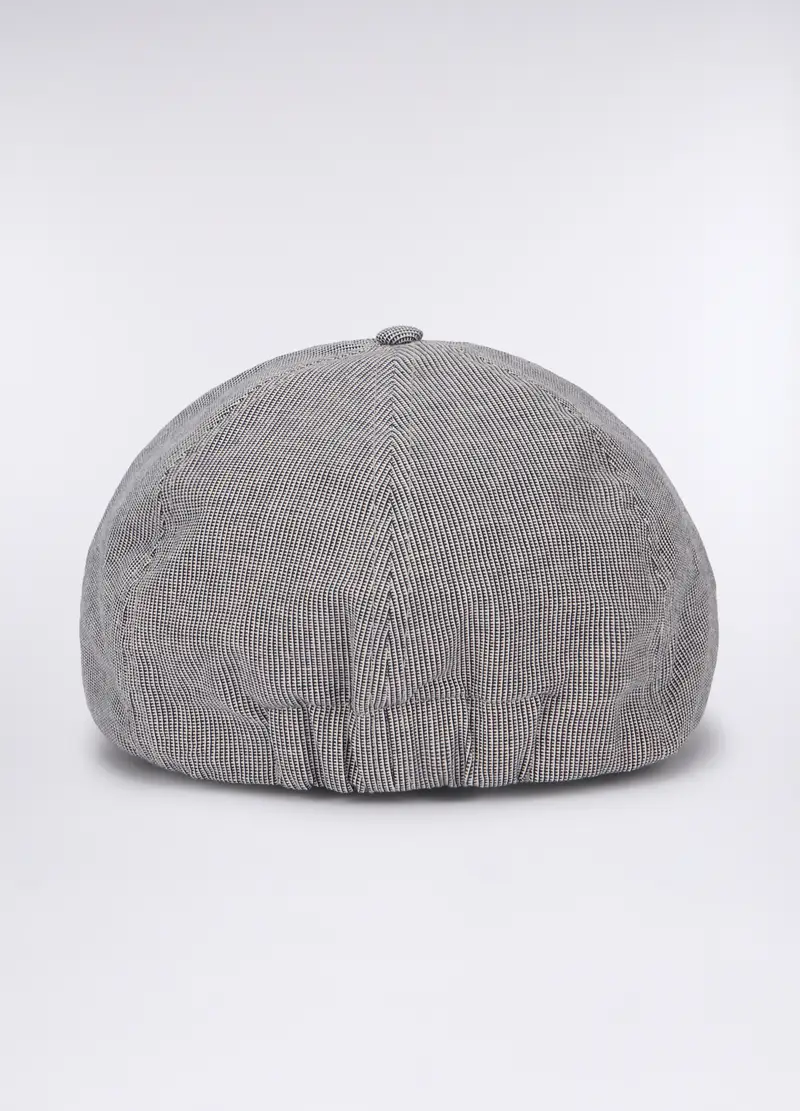 Coppola In Cotone Stretch Con Micromotivo Uomo, Bianco/Nero miniatura 2