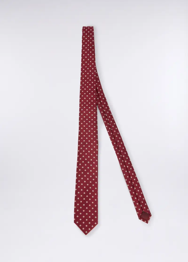 Cravatta Slim Con Pois Uomo, Rosso ciliegia