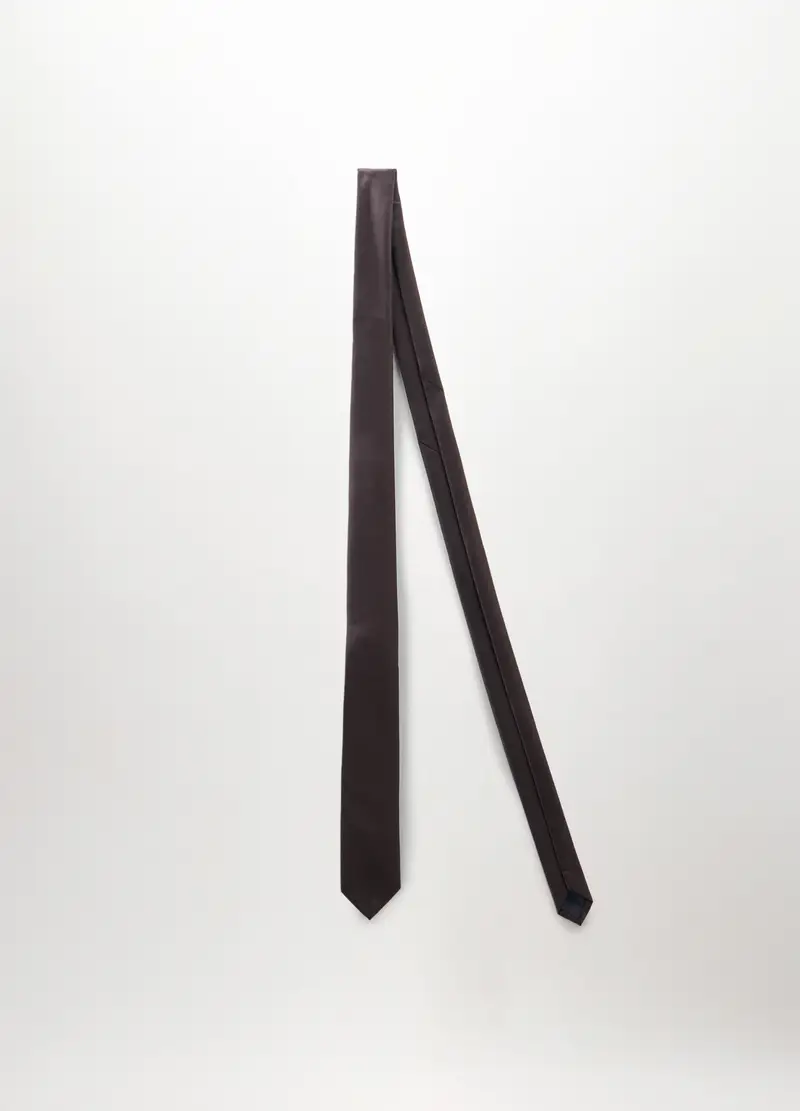 Cravatta Slim Effetto Twill Uomo, Marrone testa di moro