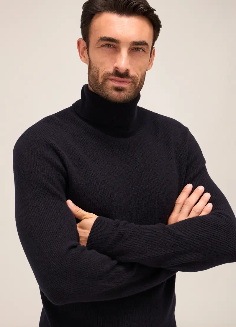 Dolcevita In Lambswool Uomo, Nero miniatura 3