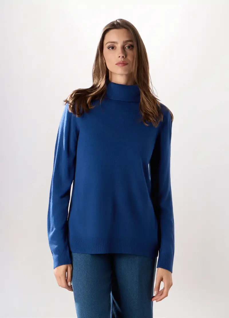 Dolcevita Tricot Donna, Blu elettrico