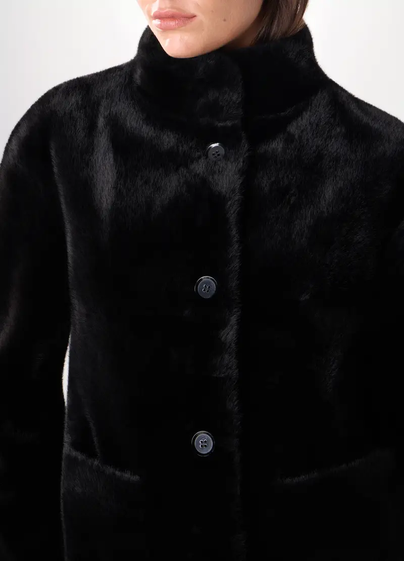 Eco Pelliccia Donna, Nero miniatura 3