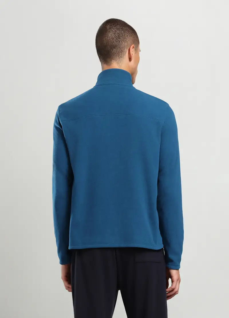 Felpa A Collo Alto Con Mezza Zip Uomo, Unisex, Azzurro cielo miniatura 2