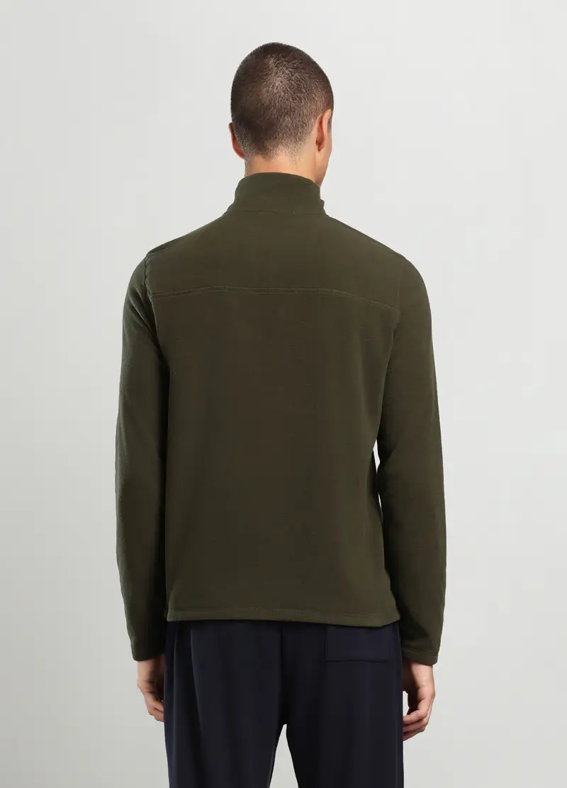 Felpa A Collo Alto Con Mezza Zip Uomo, Unisex, Marrone fango miniatura 2