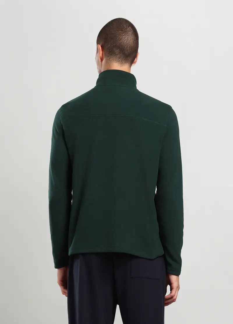 Felpa A Collo Alto Con Mezza Zip Uomo, Unisex, Verde foglia miniatura 2