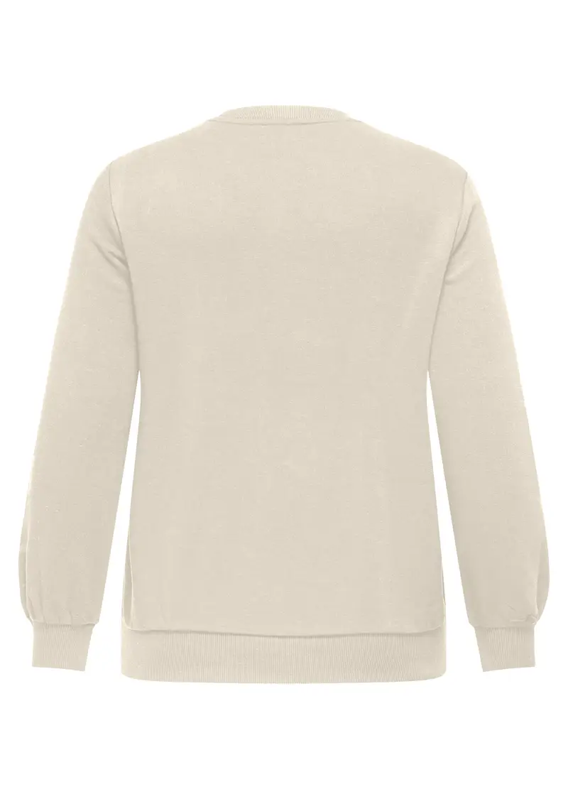 Felpa A Maniche Lunghe Regular Fit, Unisex, Bianco miniatura 2