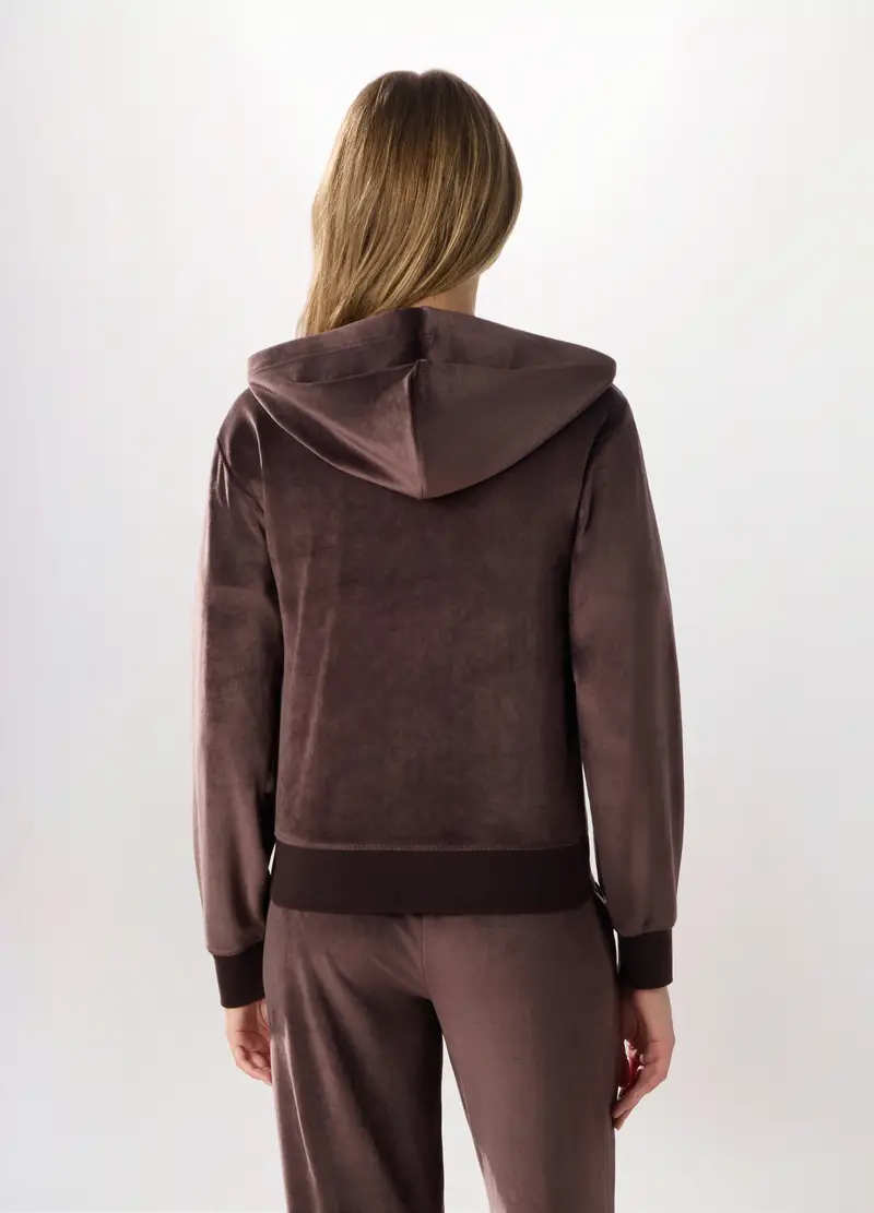 Felpa Con Cappuccio Donna Holistic Fitness, Marrone cioccolato miniatura 2