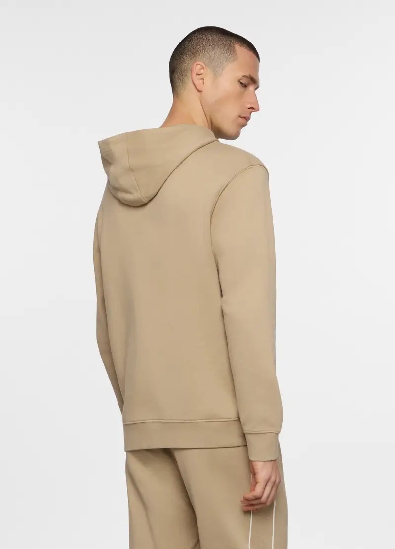 Felpa Con Cappuccio In Misto Cotone, Unisex, Beige scuro miniatura 2