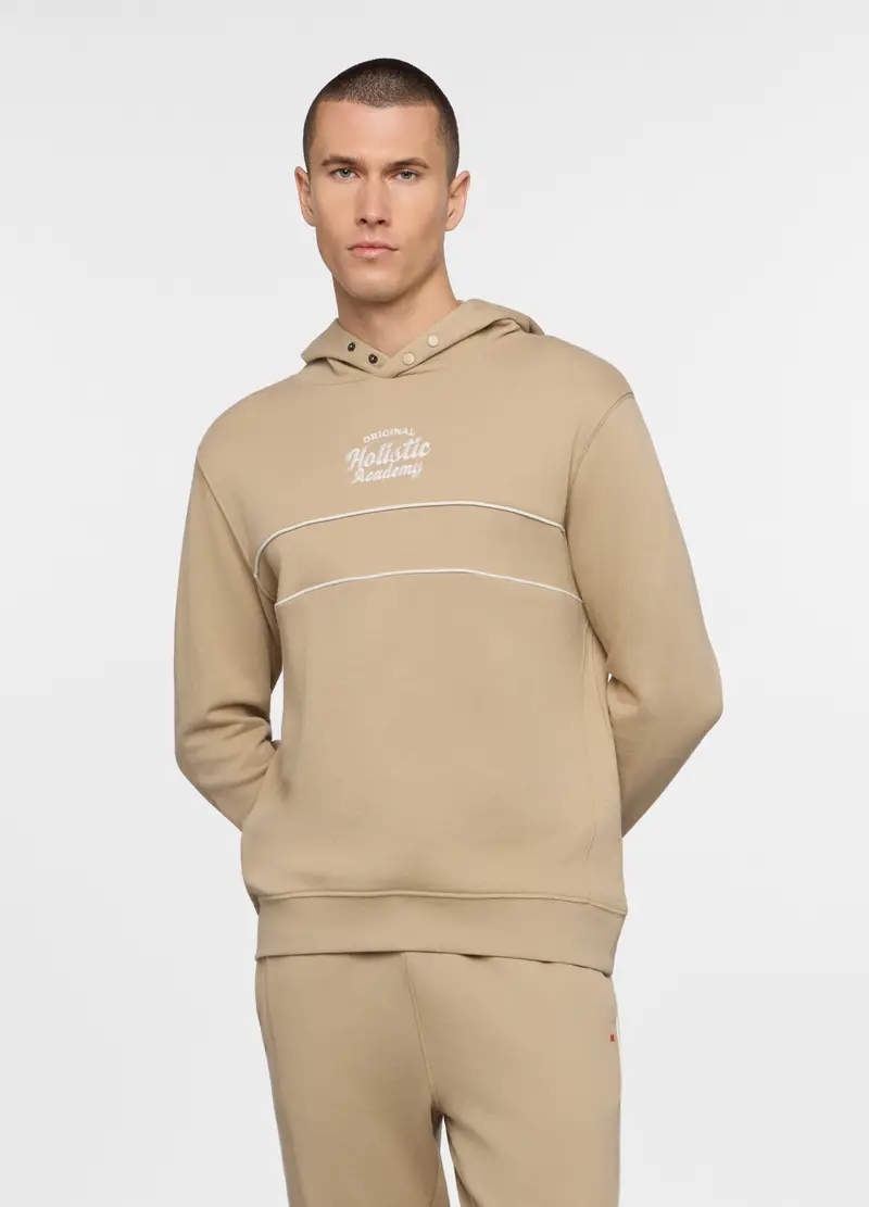 Felpa Con Cappuccio In Misto Cotone, Unisex, Beige scuro