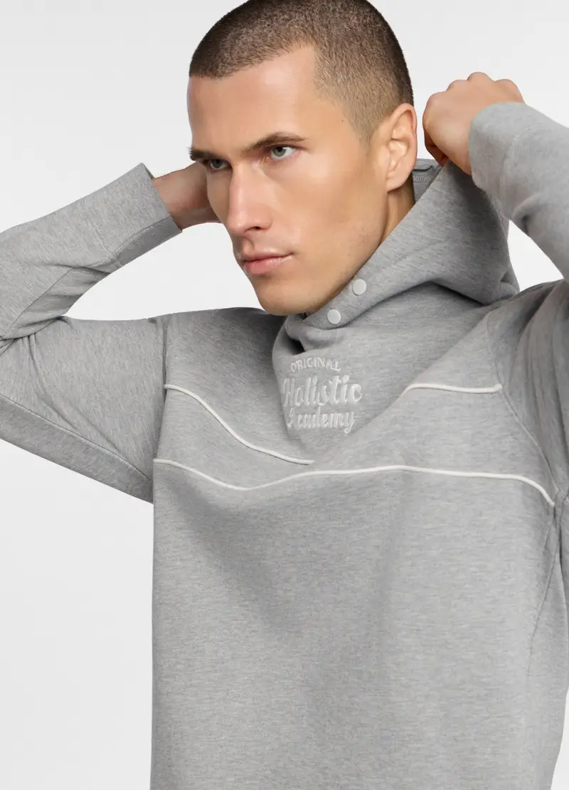 Felpa Con Cappuccio In Misto Cotone, Unisex, Grigio melange miniatura 3