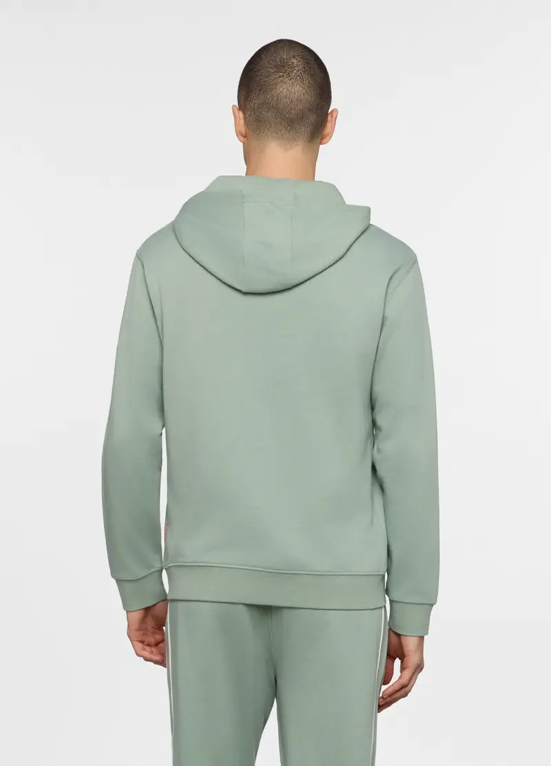 Felpa Con Cappuccio In Misto Cotone, Unisex, Verde salvia miniatura 2