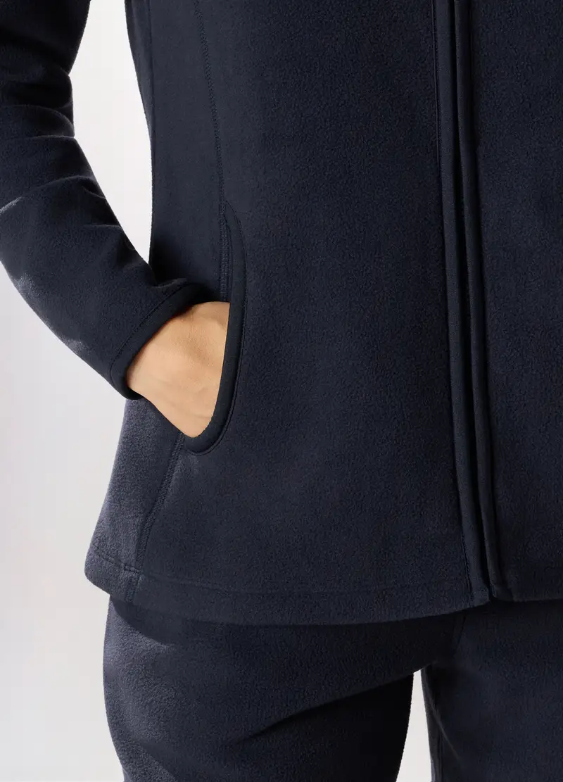 Felpa Con Cappuccio In Pile Donna Holistic Fitness, Blu navy miniatura 3