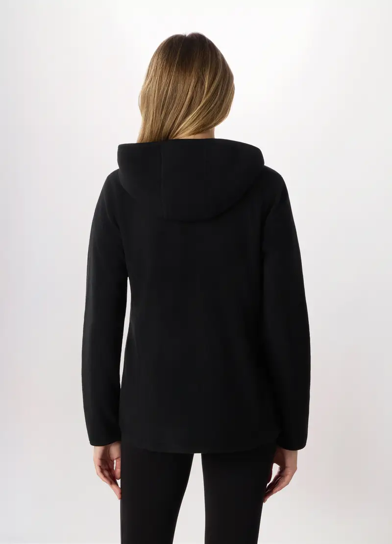 Felpa Con Cappuccio In Pile Donna Holistic Fitness, Nero miniatura 2