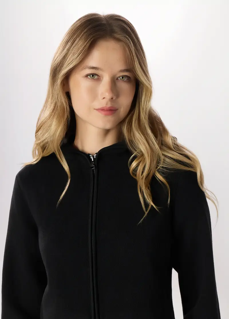 Felpa Con Cappuccio In Pile Donna Holistic Fitness, Nero miniatura 3