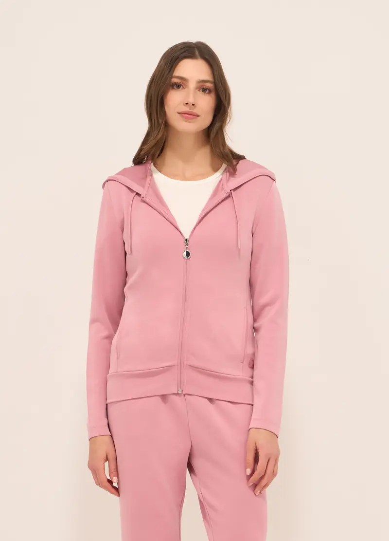 Upim, Felpa Con Cappuccio Misto Modal Donna, Rosa pastello, Taglia: M