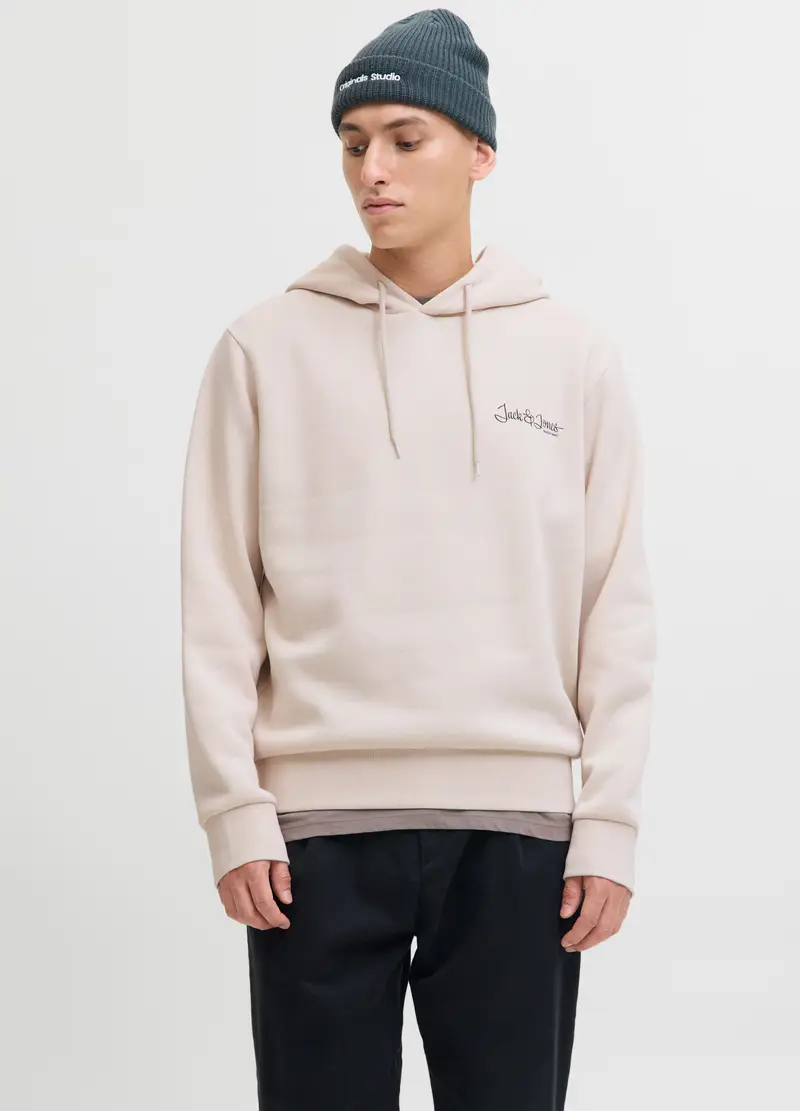 Felpa Con Cappuccio Uomo, Unisex, Beige chiaro