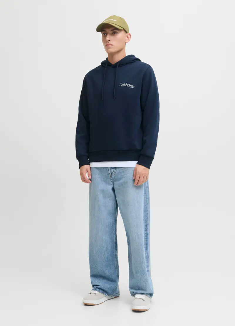 Felpa Con Cappuccio Uomo, Unisex, Blu scuro miniatura 3