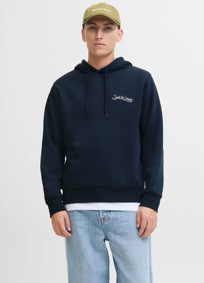 Felpa Con Cappuccio Uomo, Unisex, Blu scuro